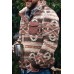 Men's Double-sided plush Pullover Prints Pullover in Coffee Stripe