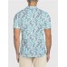 Full-Print Abstract Hawaiian Art Natural Leaves Printing Men‘s Short Sleeve Polo