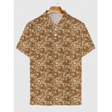 Coffee Beans And Coffee Cup Printing Men‘s Short Sleeve Polo